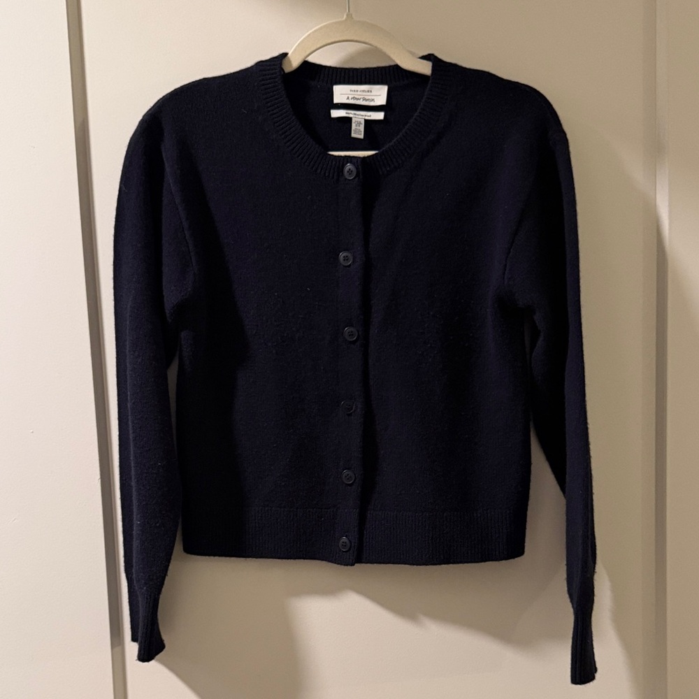 & Other Stories Navy Blue Cardigan